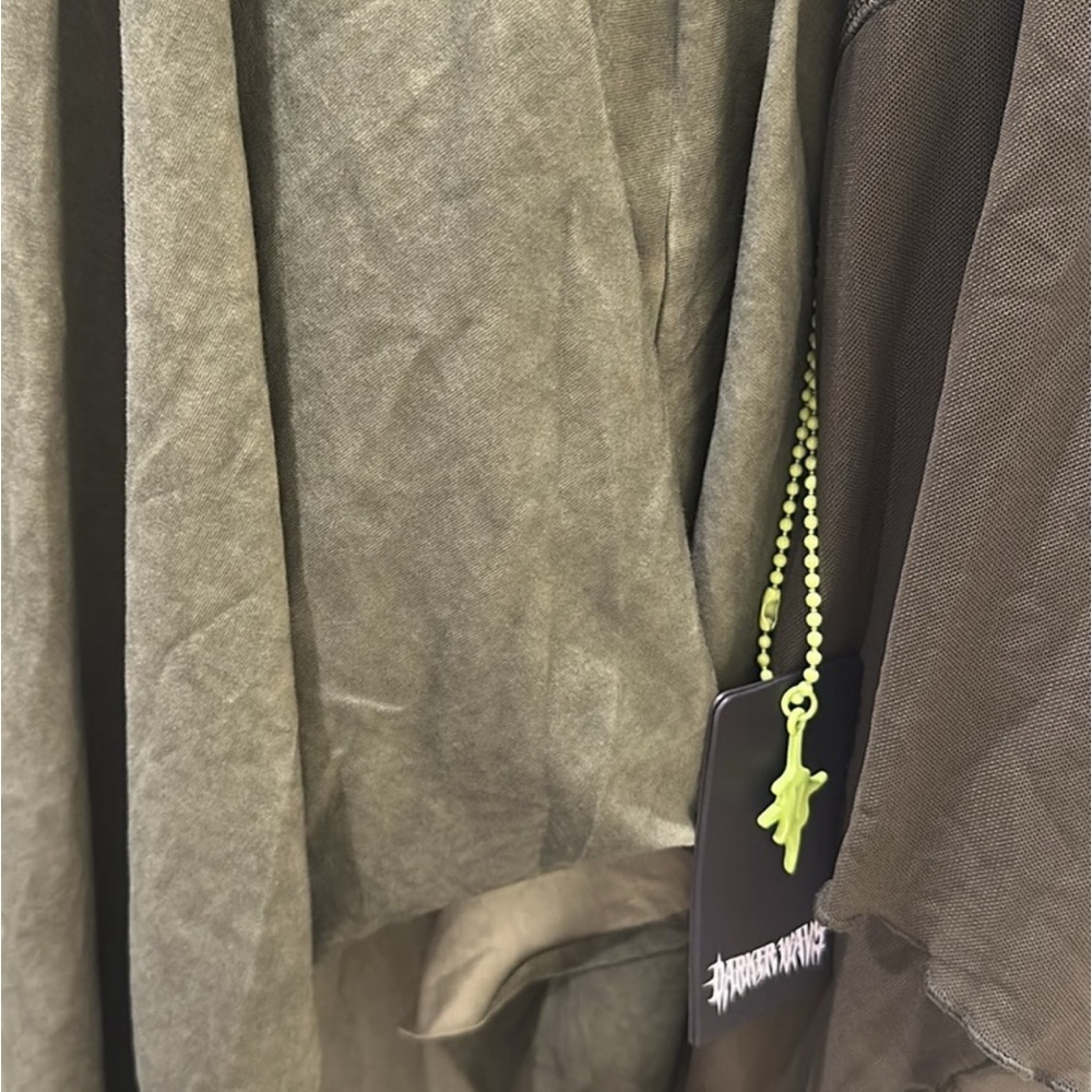 Darker Wavs Dolls Kill ‘ECHO’ Asymmetrical Mesh Dress Dress Green NWT XL - Picture 11 of 11